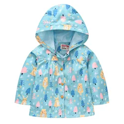 Moda criança capa de chuva single breasted print bebê meninas jaquetas crianças rainwear para a idade 1 6 anos de idade