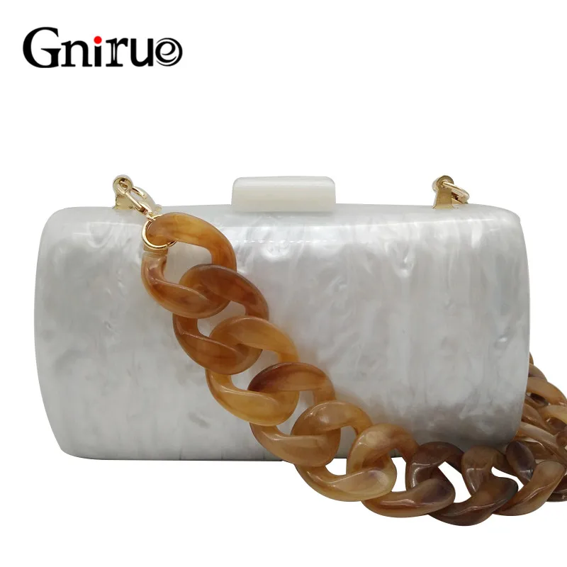 Bolso de mano de acrílico nacarado para mujer, cartera Vintage, estilo  mensajero, elegante bolso de mano de noche para fiesta|Bolsas de noche| -  AliExpress