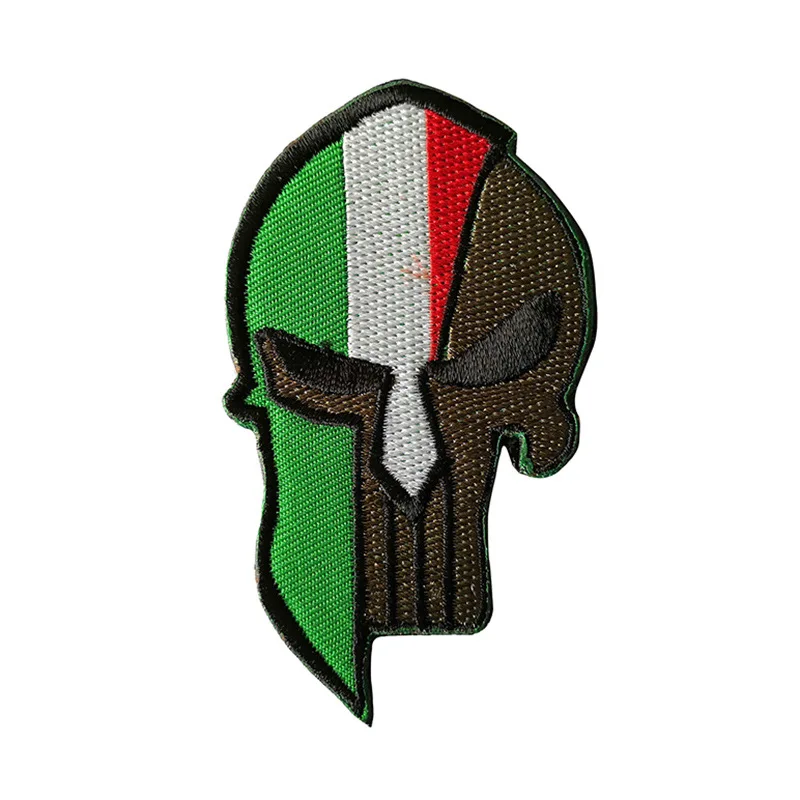 XICC вышивка череп шлем флаг военная армия тактические заплатки Каратель значок для одежды сумки DIY Горячая Израиль спартанская наклейка - Цвет: Italy