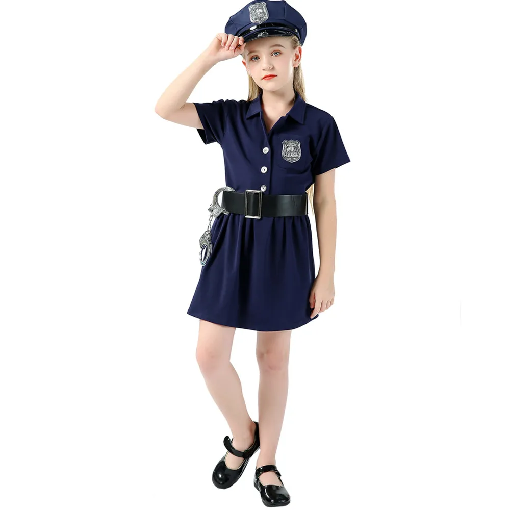 Ragazze Carine Ufficiale Di Polizia Playtime Cosplay Uniform Bambini Bambino Più Cool Cop Professione Costume Di Halloween Fancy Dress