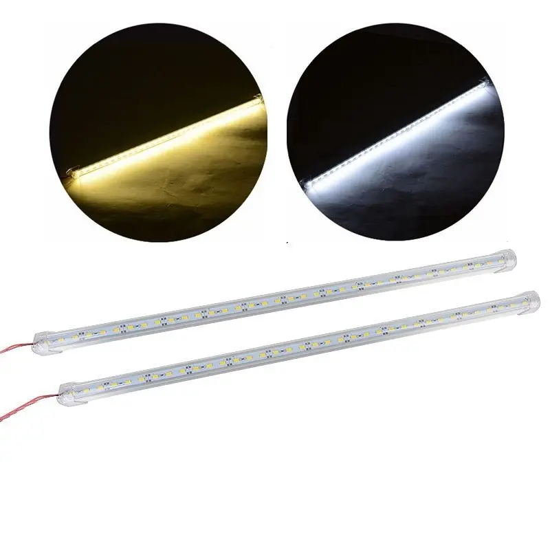 

50CM 0.5M 12V 36 SMD5050 LED rigid strips Hard Strip Light Bar Car Lamp U Aluminium Shell outdoor cabinet lamp-White/Warm white