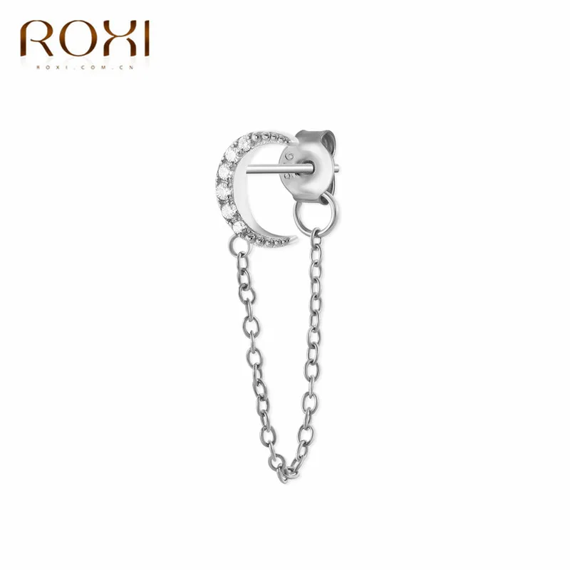 ROXI модные радужные Подвески с фианитом Висячие серьги для женщин Moon Star Boho ювелирные украшения для свадьбы серьги из стерлингового серебра 925 пробы