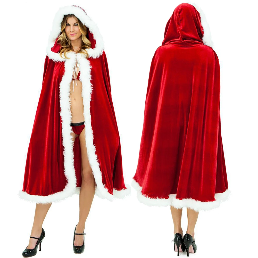 Weihnachten Santa Cape Frauen Mit Kapuze Mantel Große Rot Gold Samt Cosplay  Erwachsene Kinder mädchen Schal Windjacke Weihnachten Mantel  Kostüme|Holidays Costumes| - AliExpress