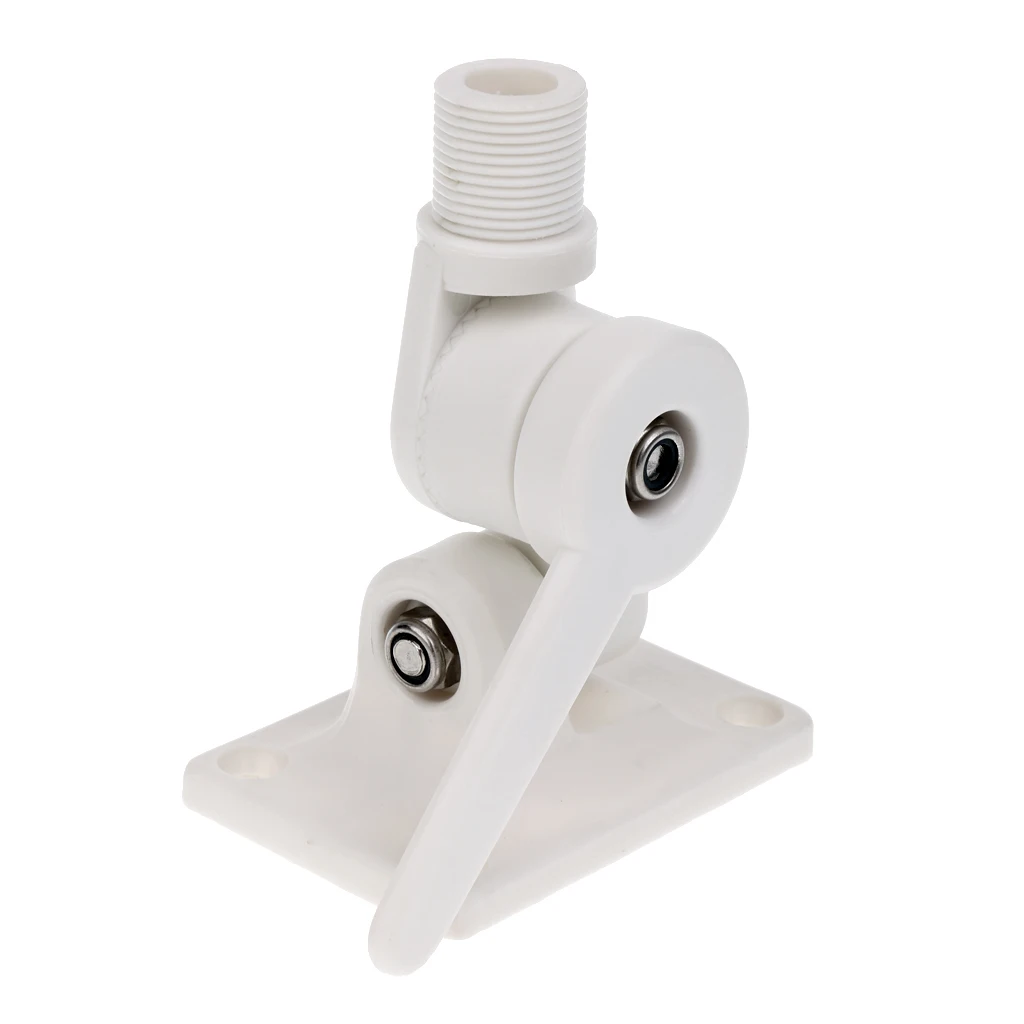 White Nylon Ratchet Bracket AIS/VHF Antenna Deck Mount Marine Boat Yacht