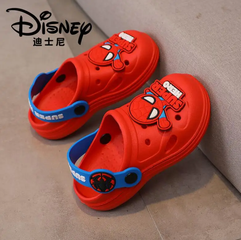 Zapatillas de Spider-Man para niños, sandalias antideslizantes transpirables resistentes con dibujos animados de EVA, para playa