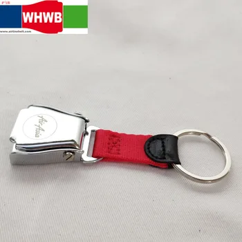 

AirAsia airline Shiny finish Airplane seat belt buckle keychain gift travelling tag flight lover key chain personal key ring