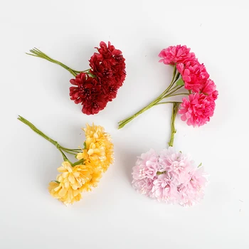 

6 pieces Wedding decorative flowers wreaths christmas decorations for home artificial flowers fake Carnation needlework stamen