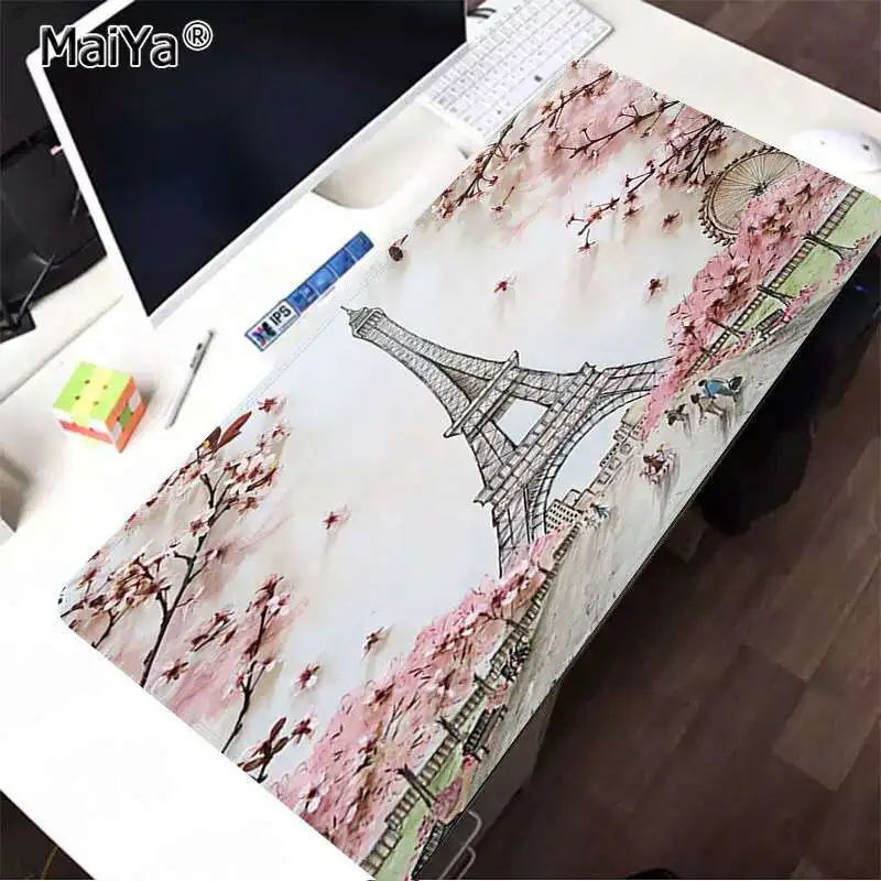 Lock Edge 40X90cm Maiya,, аниме, Эйфелева башня, принт, резина, ПК, компьютерный игровой коврик для мыши,, большой коврик для мыши, клавиатура, коврик - Цвет: Lock Edge 40X90cm