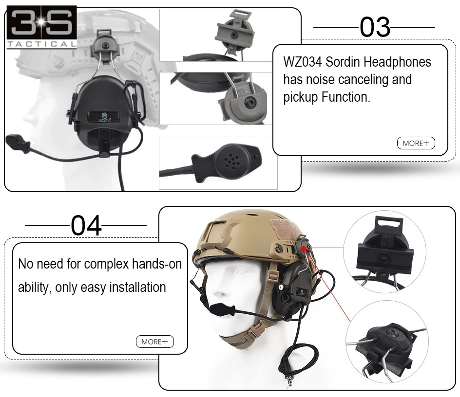 Z TAC Шум шумоподавлением гарнитура Sordin с Быстрый Шлем рельсовый адаптер Набор для военный страйкбол охотничий тактическая гарнитура