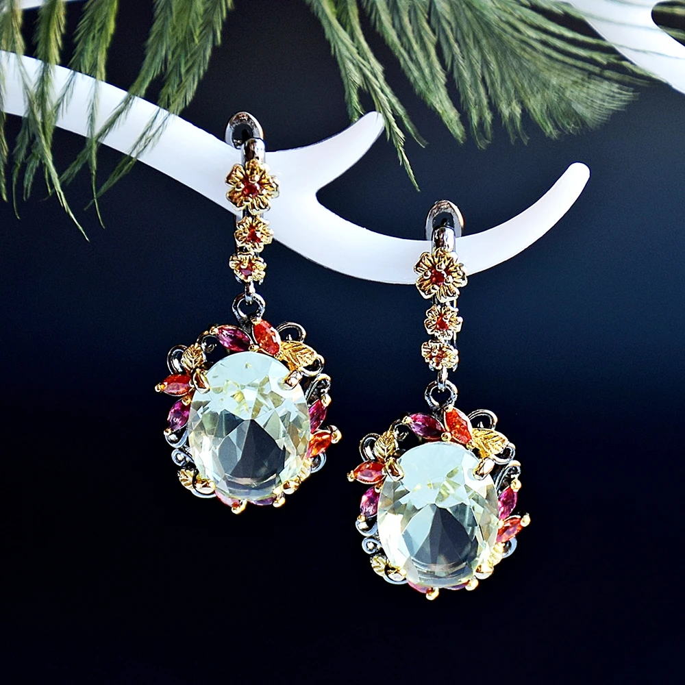 DreamCarnival1989 Fabulous Statement Earrings for Women Stunning Olivine Zircon Party Must Have Hot Sell Flower Jewelry WE4036GR