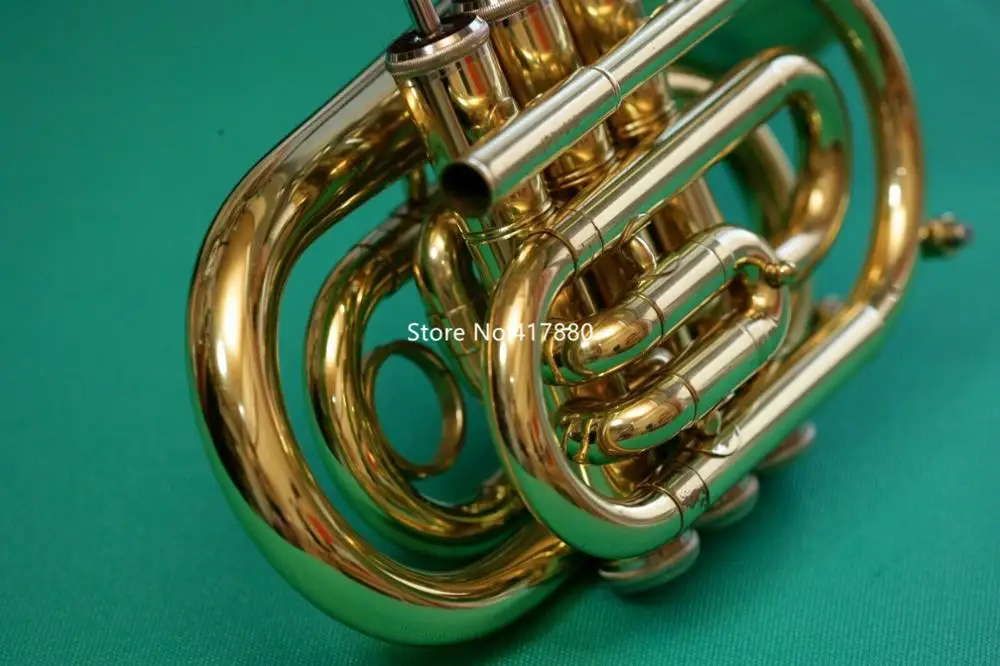 Hot Selling Jupiter JPT-416 Bb Pocket Trumpet Gold Brass Musical Instrument With Case