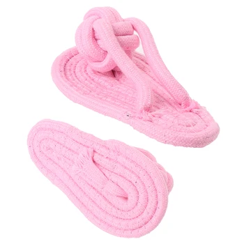 

1pcs Cotton Rope Dog Toy Slipper Shoes Shape Pet Dog Biting Chew Firm Pet Toy Outdoor Traning For Small Medium Dogs