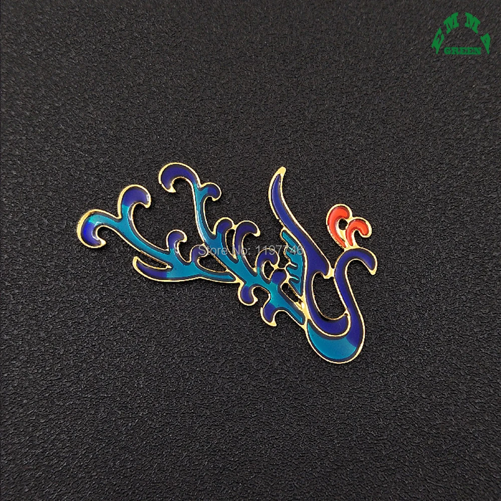 Phoenix Embellishments 10pcs Blue Enamel Phoenix Vintage Charm Pendant Flat back Button Embellishment Scrapbooking DIY Crafts