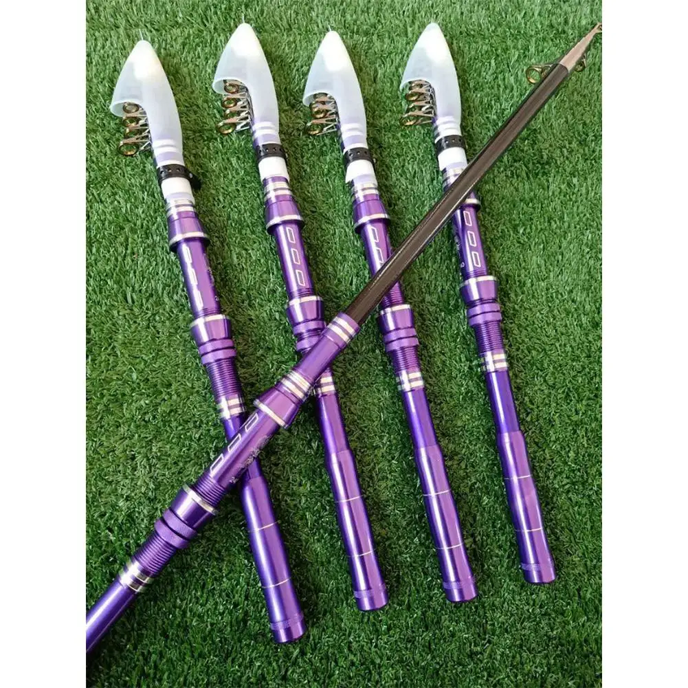 HiMISS Fishing Rod Super Short Type Hard Metal Fishing Rod 1.8-3.6m Carbon Retractable Lure Fishing Rod Strong Metal handle