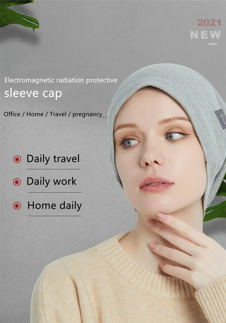 New Arrivals Electromagnetic radiation protective sleep cap Mobile phone, computer, TV EMF shielding 100% silver fiber cap safety harness for sale