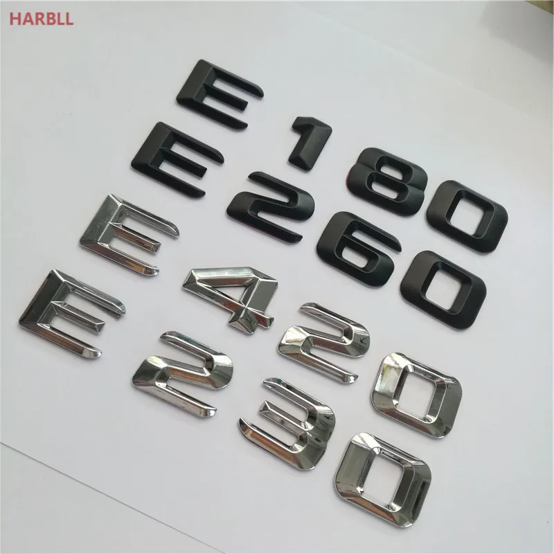 

For Mercedes Benz E Class E180 E200 E220 E260 E320 E350 Chrome Number Letters Rear Trunk Emblem Badge Sticker