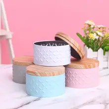 

Long Lasting Useful Lozenge Pattern Round Empty Iron Box Round Shaped Storage Tin Box Eye-catching for Cookie