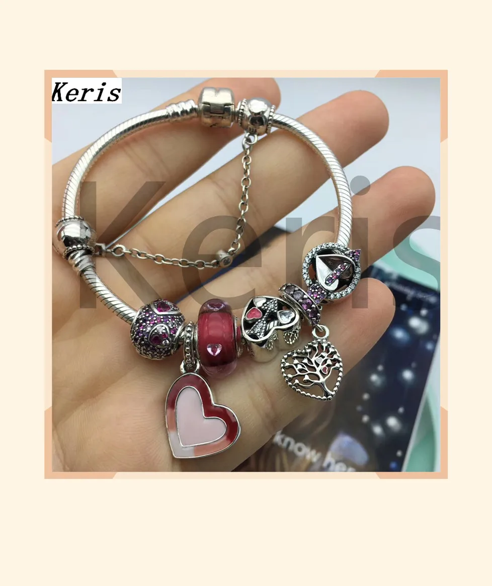 

High Quality 1:1 100% Silver Love Life Tree Pendant Safety Chain Chain Ornaments Bracelet Free Of Charge
