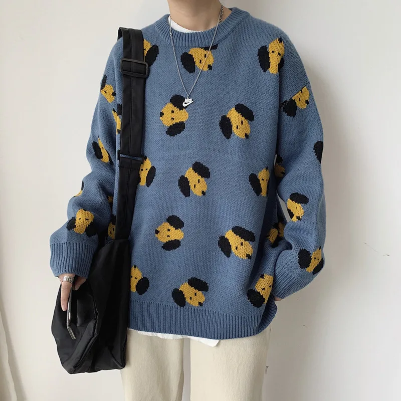 UYUK2019 Autumn And Winter Trend Street Loose Casual Cute Wild Cartoon Pattern Men's Round Neck Sweater Clothes Men Hombre UYUK2019 Autumn And Winter Trend Street Loose Casual Cute Wild Cartoon Pattern Men's Round Neck Sweater Clothes Men Hombre
