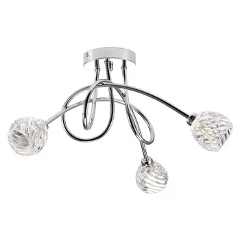 

Nordic Modern Creative Curve Chandeliers Wrought Crystal Glass Chrome Hanging Lights For Restaurant Living Room