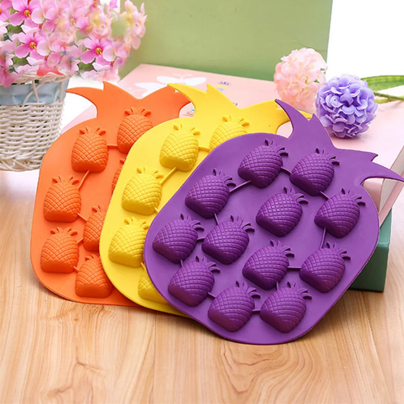 

1Pc Silicone Form Pineapple Pattern Ice Cube Mold For Bar Party Drink Jelly Mold Tray Freeze Maker Mould Kitchen Accessories