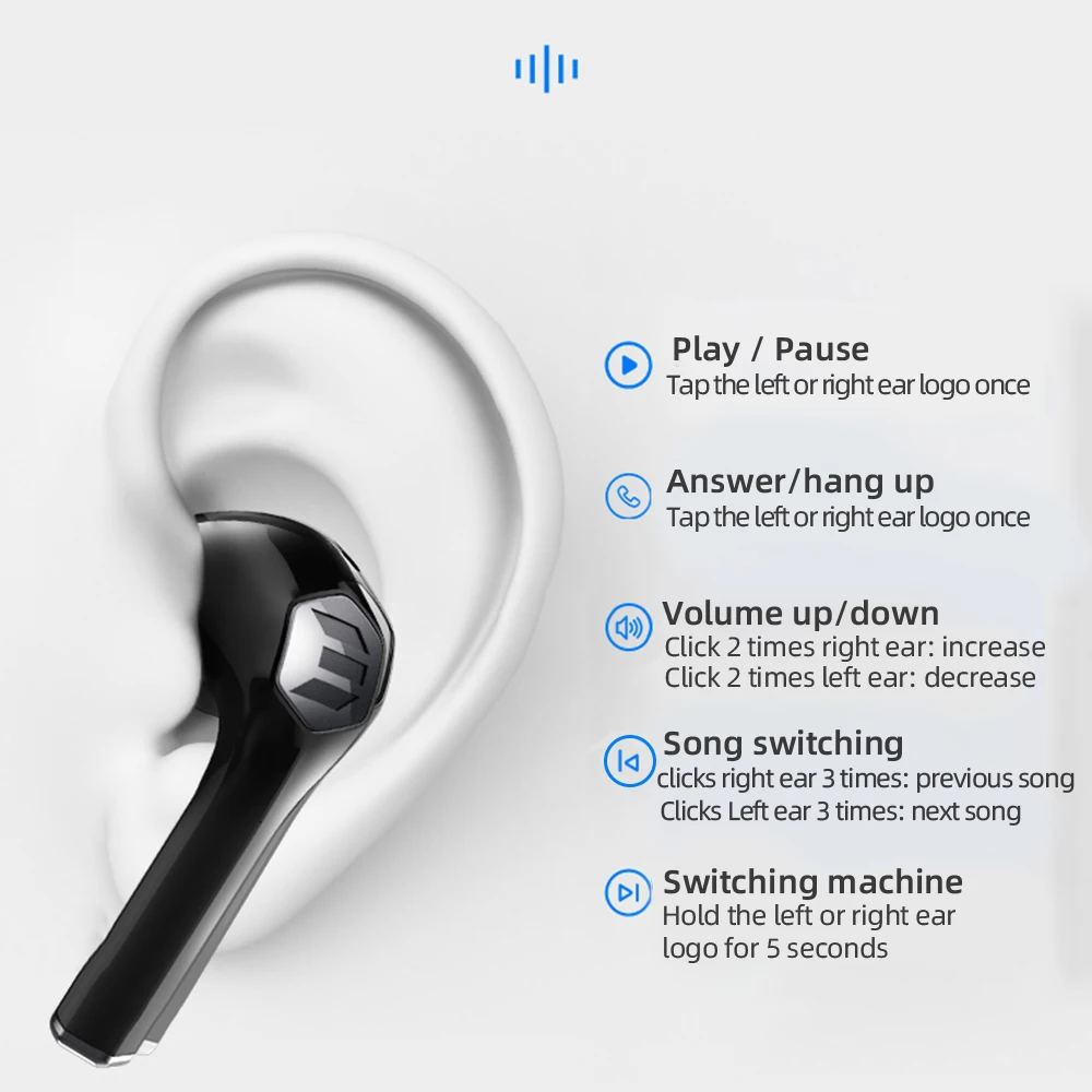 E8 TWS Bluetooth наушники HIFI беспроводные наушники спортивные наушники гарнитура наушники стерео бас с микрофоном PK i12 i100 i200 tws