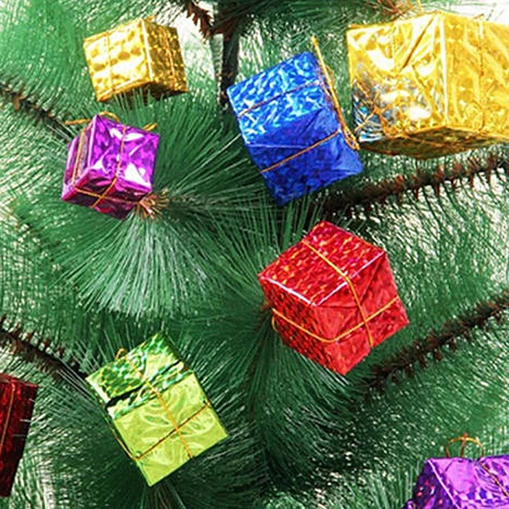 12pcs Mini Christmas Hanging Ornament Foam Gift Box Xmas Tree Party Nice Decor Living Room Bedroom Home Decoration | Дом и сад