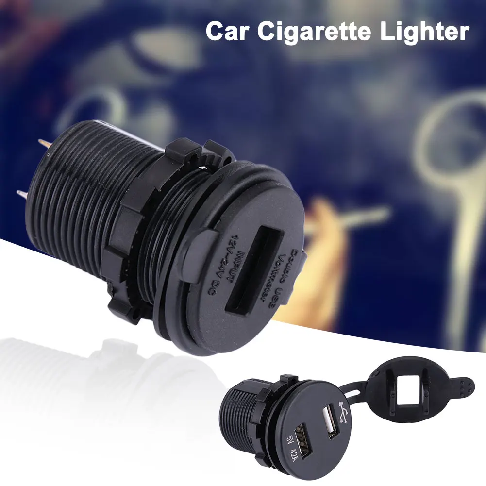 4.2A Dual USB Car Mount Cigarette Lighter Socket Splitter Charger With Voltmeter