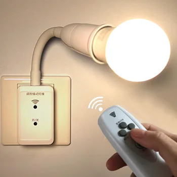 

E27 Lamp Holder Base Retro Extension Converter Flexible Holder Bulb Socket E27 US/EU Plug with Timed remote control Switch