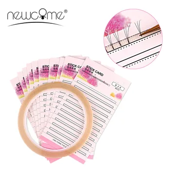 

10PCS Eyelash Stick Card with Tapes Grafted Premade Fans Volume Lash Storage Cards Pallet Grafting Blossom Eyelash Makeup Tools