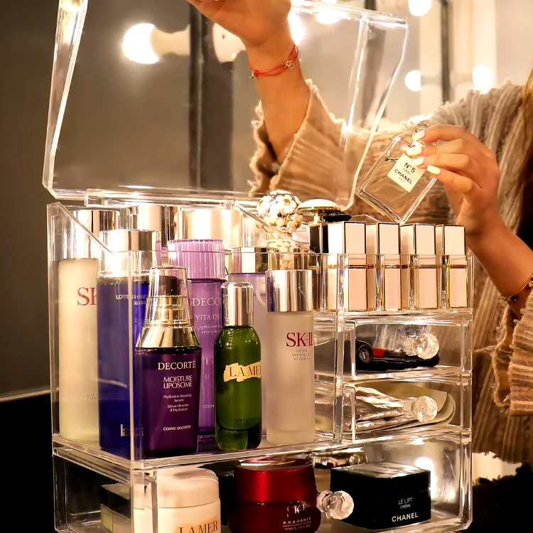 

Net Red Cosmetics Receiving Box Dust-proof and Tremble-proof Desktop Acrylic Household Dressing Table Skin Care Shelf