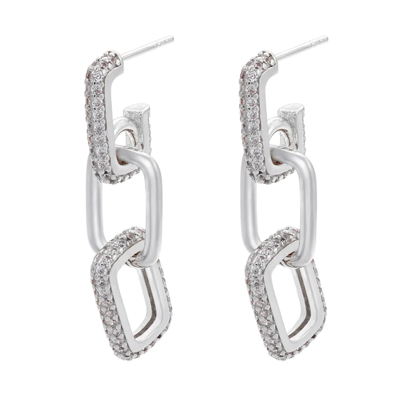 ZHUKOU 2021 NEW Gold/Silver color Rectangle Stud Earrings Creative Geometric Women stud Earrings Fashion Jewelry Wholesale VE372