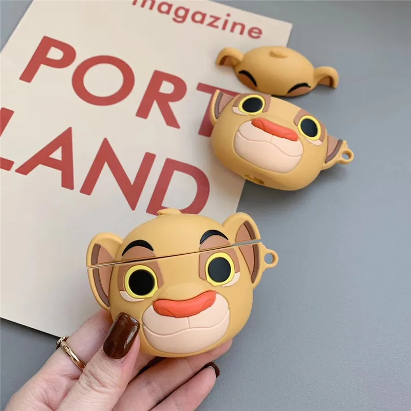 Чехол для AirPod 2 3D Lion King мультяшный мягкий силиконовый беспроводной чехол