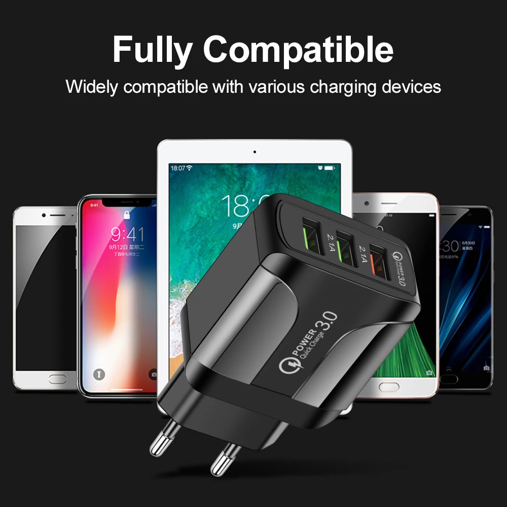 USB зарядное устройство для iPhone Xiaomi Huawei Samsung EU/штепсельная вилка американского