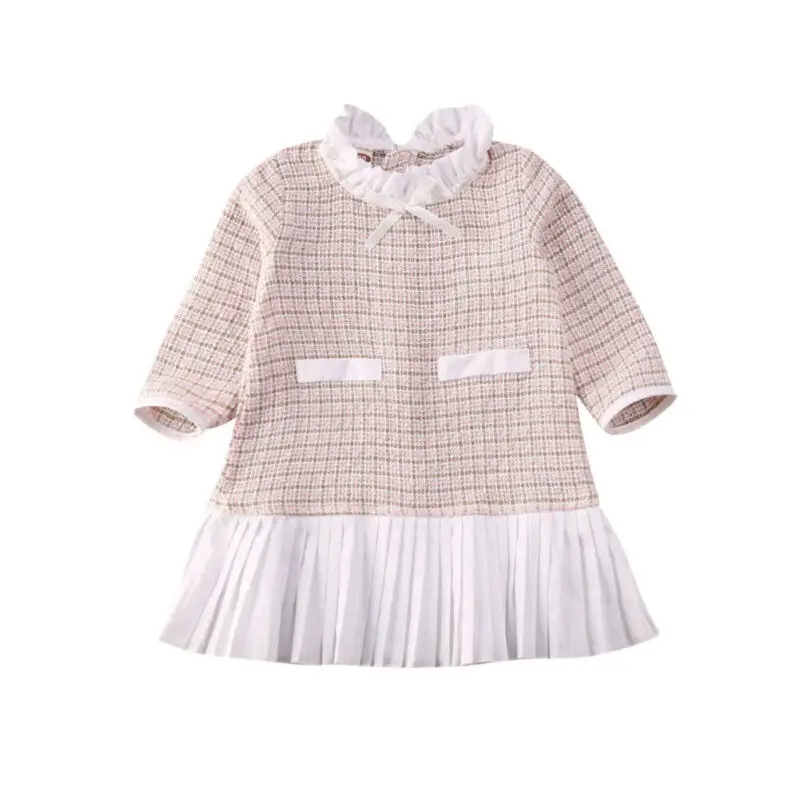 Princess Kid Baby Girl Formal Dress 0-5Y Bowknot Long Sleeve A-Line Christmas Thanksgiving Gown Party Clothes | Детская одежда и