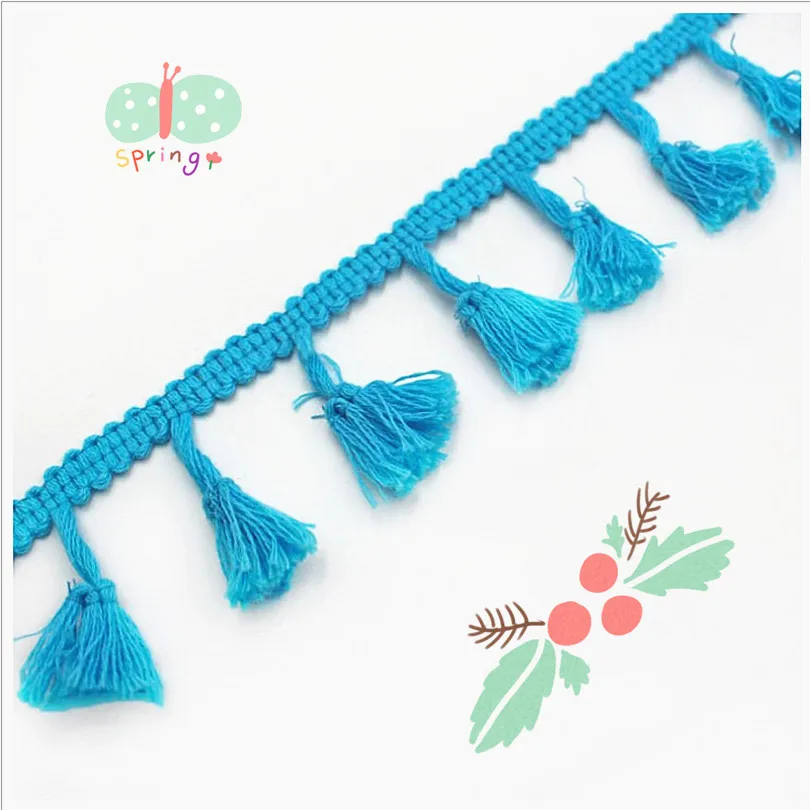 

YACKALASI 25 Yds/Lot Short Fringe Tassel 100% Cotton Trimming Hanging Fringe For Curtain Dance Dress Appliques Trims 5cm Long