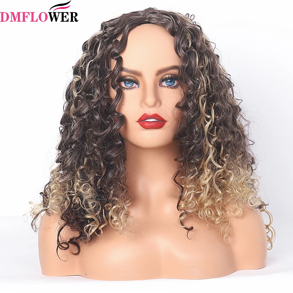 

Черные женские высококачественные синтетические волосы парик с глубокой волной Кудрявые Волнистые волнистые плетеные челки африканская машина