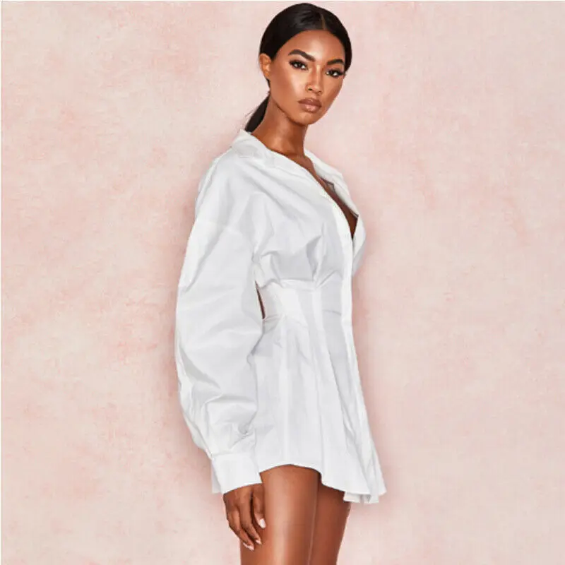 Women Shirt Dress Elegant Fashion 
