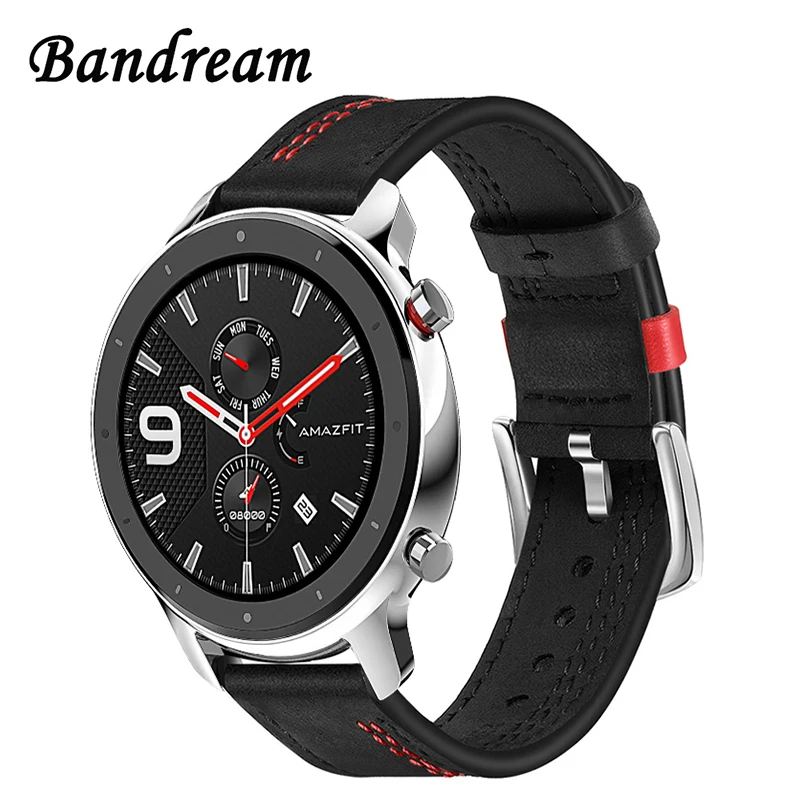 Ремешок из натуральной кожи для наручных часов Huami Amazfit GTR быстросъемный браслет