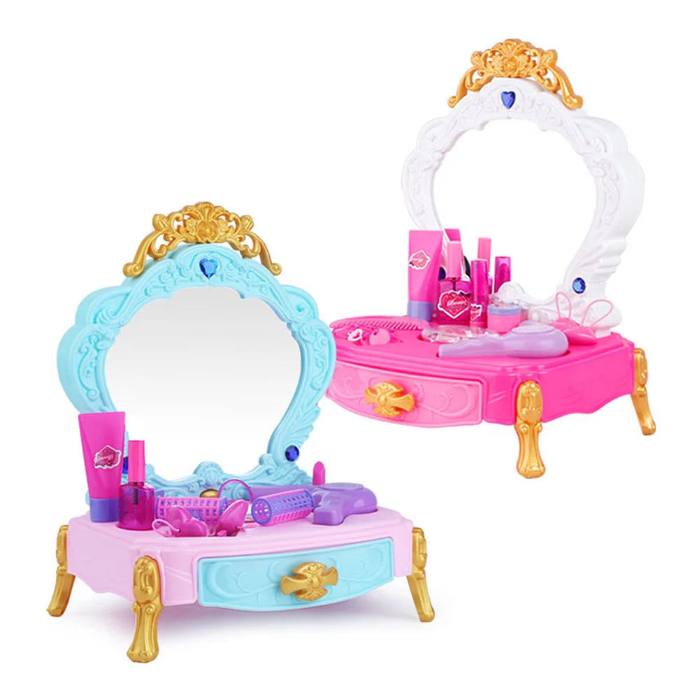 

Children Pretend Play Kid Make Up Toys Makeup Set Hairdressing Simulation Plastic Toy Dream Dressing Table For Girls Gifts
