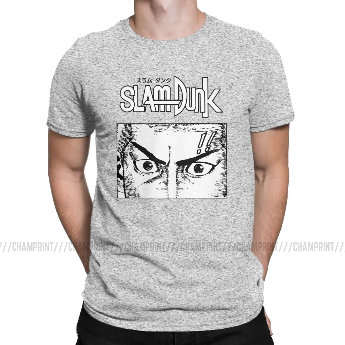 Мужские футболки Slam Dunk Баскетбол Аниме забавная футболка Sakuragi Hanamichi Спорт манга футболки круглый воротник одежда лето - Цвет: Серый