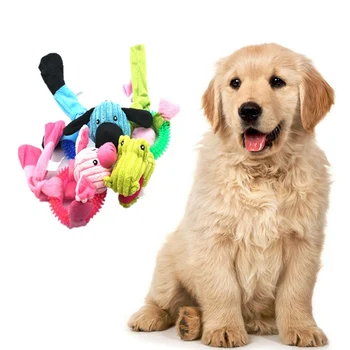 

Lovely TPR Indestructible Plush Pet Doggy Puppy Cat Tugging Chew Squeaker Sound Toy Crocodile Pig Puppy Shape Pet Dog Chew Toys