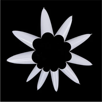 

500pcs/Pack False Nails Stiletto Claw Tips Half Cover Sharp Nails Manicure Acrylic UV Gel Natural Color Long Fake Nails