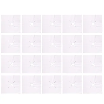 

200pcs Disposable Face Massage Cover Pad Face Hole Pillow Cushion Mat Non-woven Fabric Face Pad for SPA Beauty Salon Massage (Wh