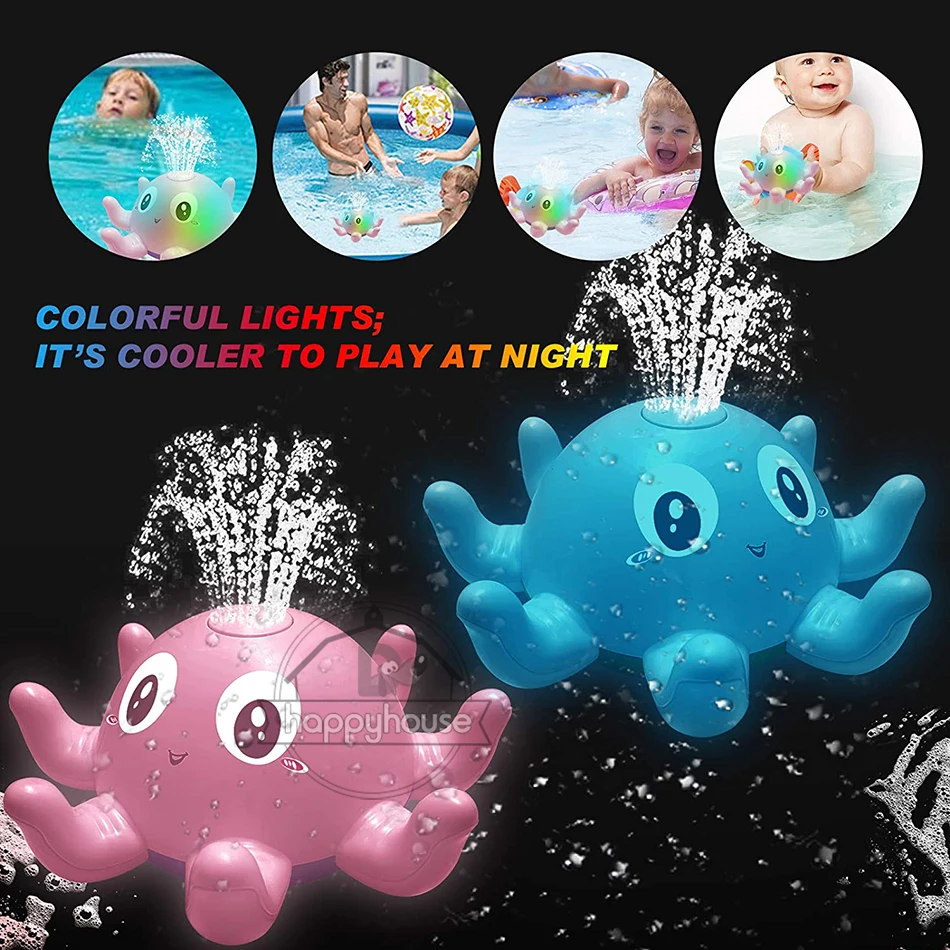 Baby Bath Toys Spray Water Shower Swim Pool Bathing Toys for Kids Electric Whale Bath Ball with Light Music LED Light Baby Toys cool baby toddler toys