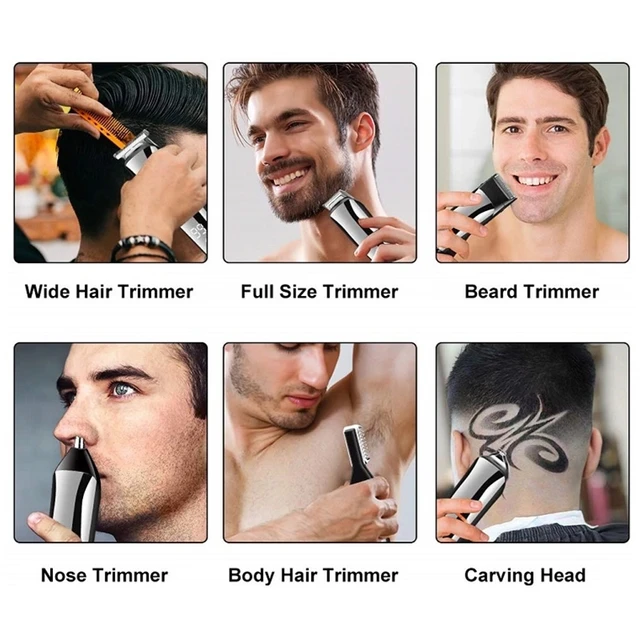 Original kemei digital display all in one hair trimmer for men eyebrow beard trimmer electric hair clipper grooming kit haircut 5