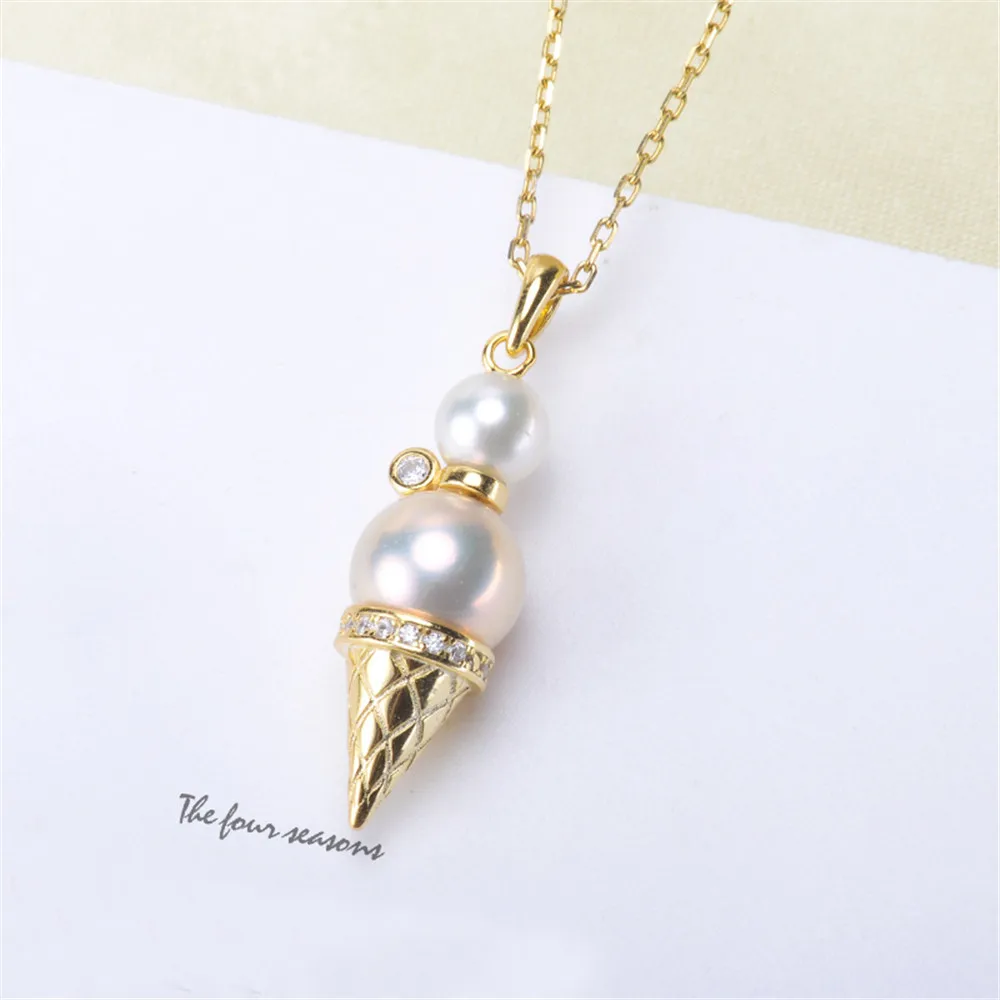 

Fashionable Pearl Pendant Bases Setting Mountings 925 Silver Jewelry For Women DIY Making Accessories No Bead And Chain