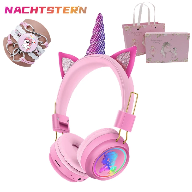 Tanio RGB Cute Unicorn bezprzewodowe słuchawki