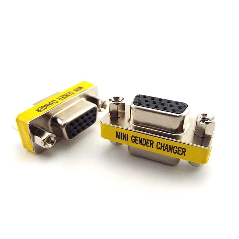 2 Pezzi Mini Connettore Vga 15Pin Doppio Femmina D-Sub A Maschio Femmina Spina Adattatore Per Cambio Di Genere Per Cavo Di Prolunga Vga