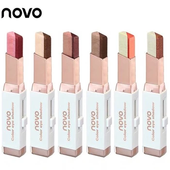 

NOVO Eye Makeup Shimmer Earth Color Eye Shadow Cream Pen Double Color Stereo Gradient Velvet Eyeshadow Stick Sombra